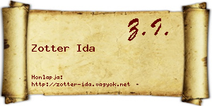 Zotter Ida névjegykártya