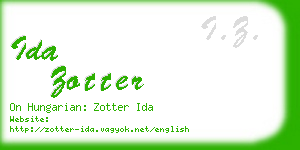 ida zotter business card